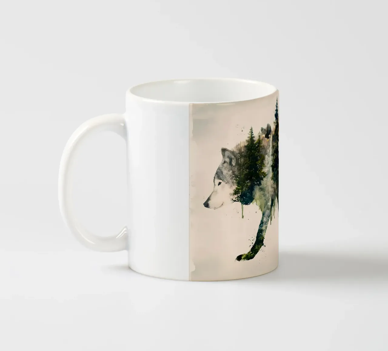 Animale lupo tazza in ceramica da Pierre Walton