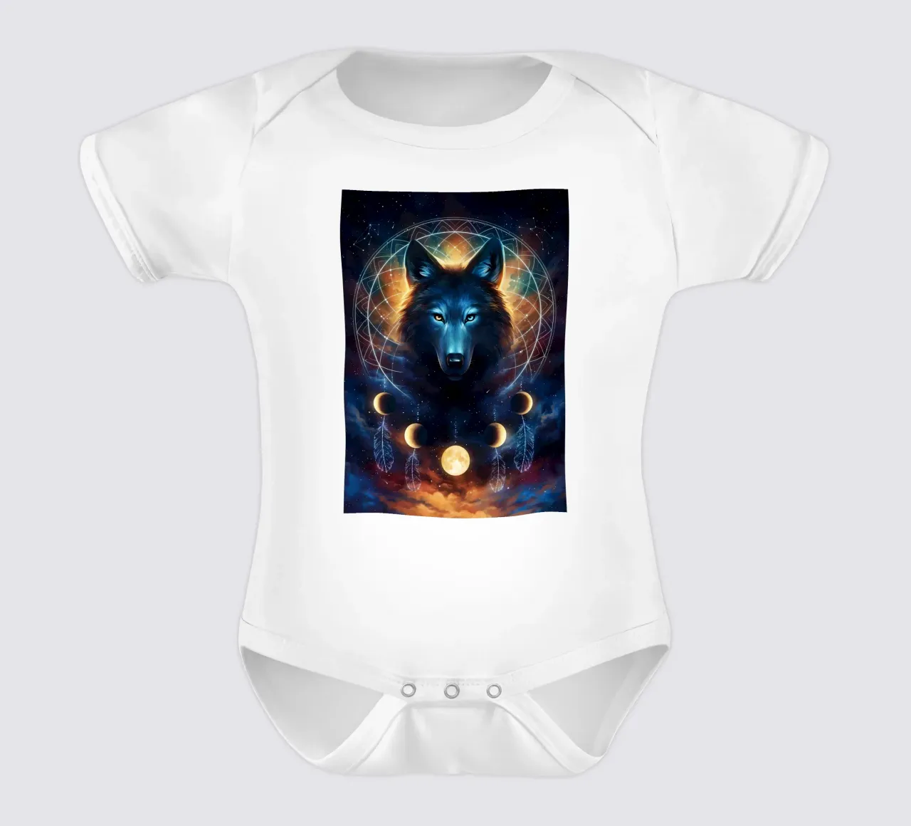 Animale lupo body neonato maniche corte da Pierre Walton