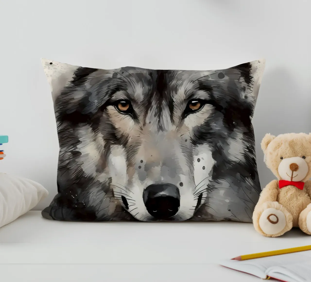 Wolf Animal decorative cushion by Pierre Walton