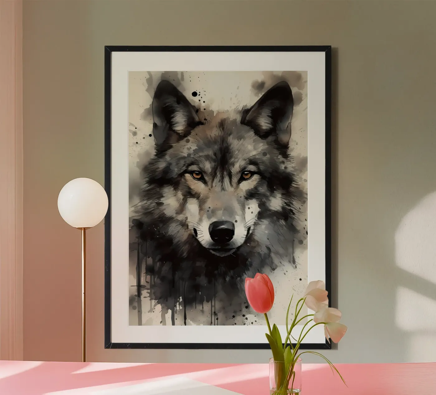 Wolf Dier poster van Pierre Walton