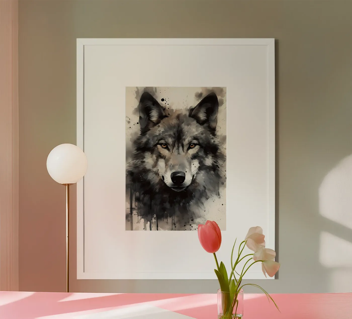 Wolf Dier poster van Pierre Walton