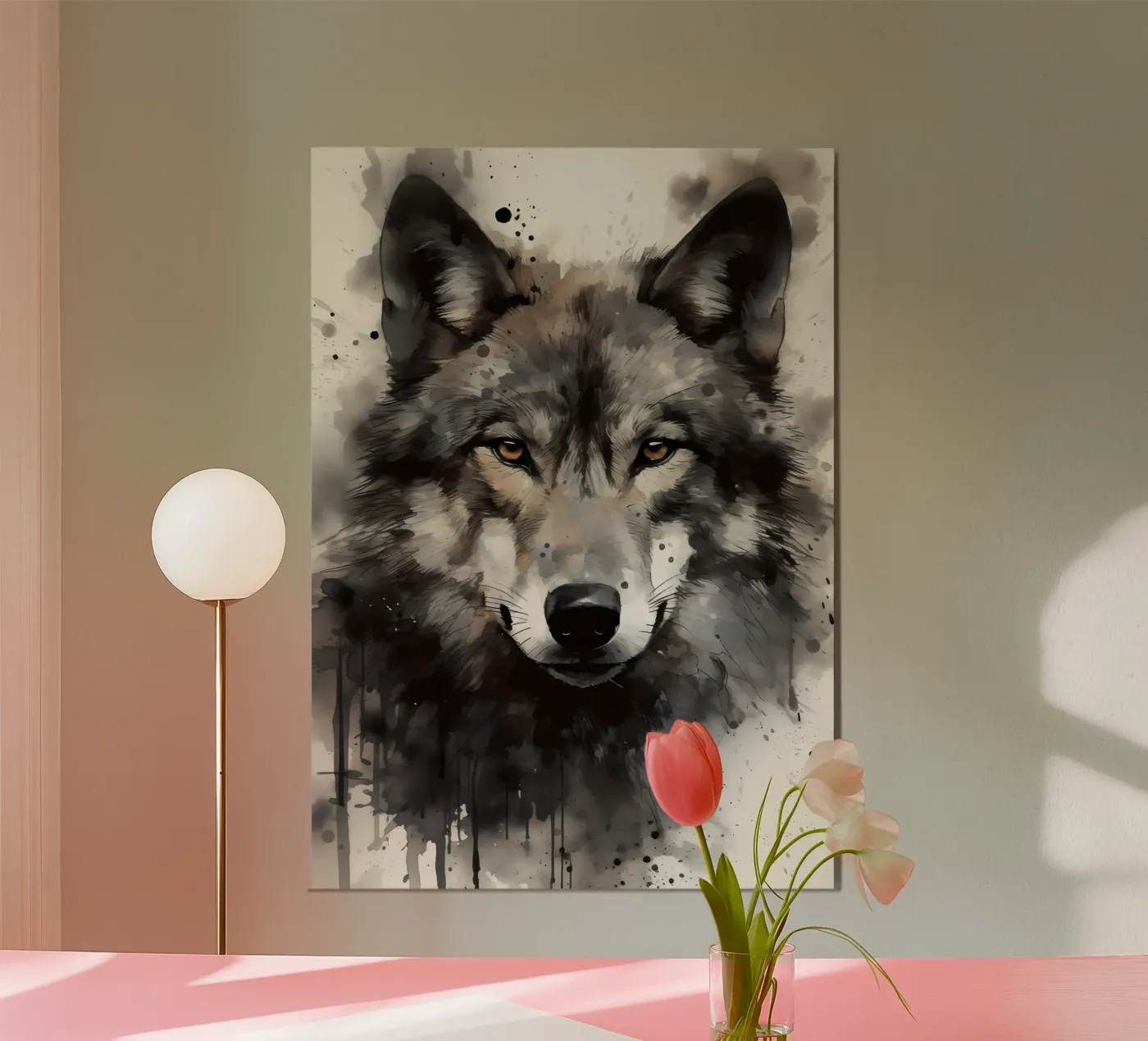 Wolf Dier poster van Pierre Walton
