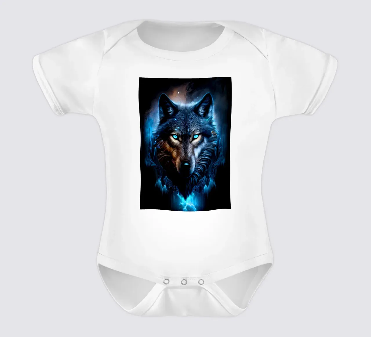 Animale lupo body neonato maniche corte da Pierre Walton