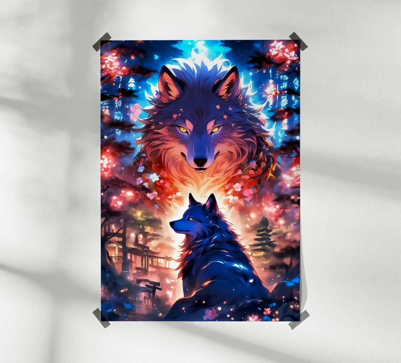 Wolf Dier poster van Pierre Walton