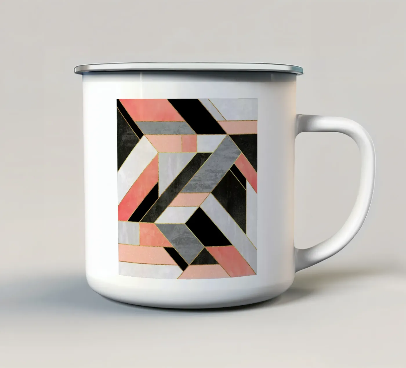 Construct emaille mok van Elisabeth Fredriksson