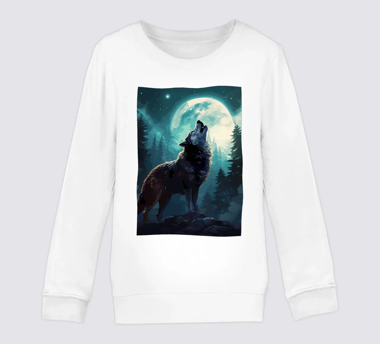 Wolf Animal kids sweatshirt by Pierre Walton