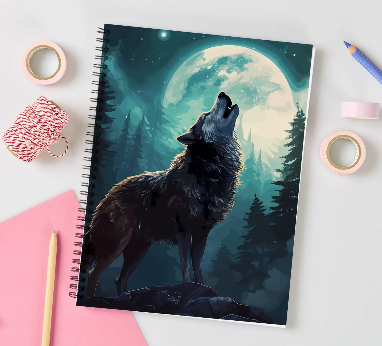Wolf Animal spiral notebook by Pierre Walton