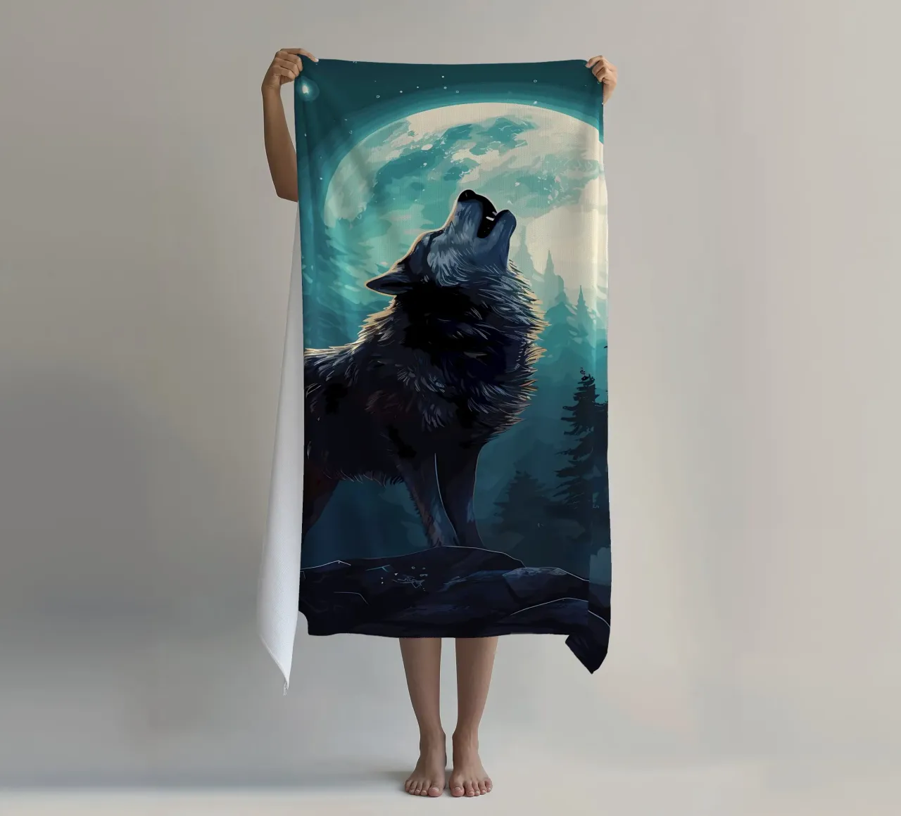 Wolf Dier strandhanddoek van Pierre Walton