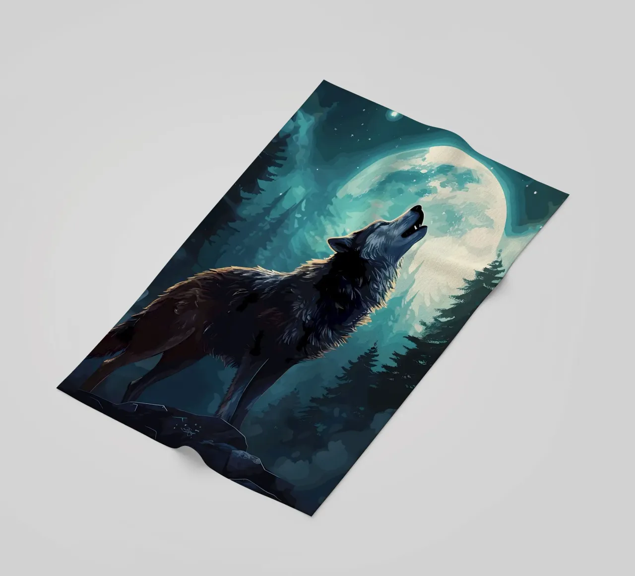 Wolf Dier strandhanddoek van Pierre Walton