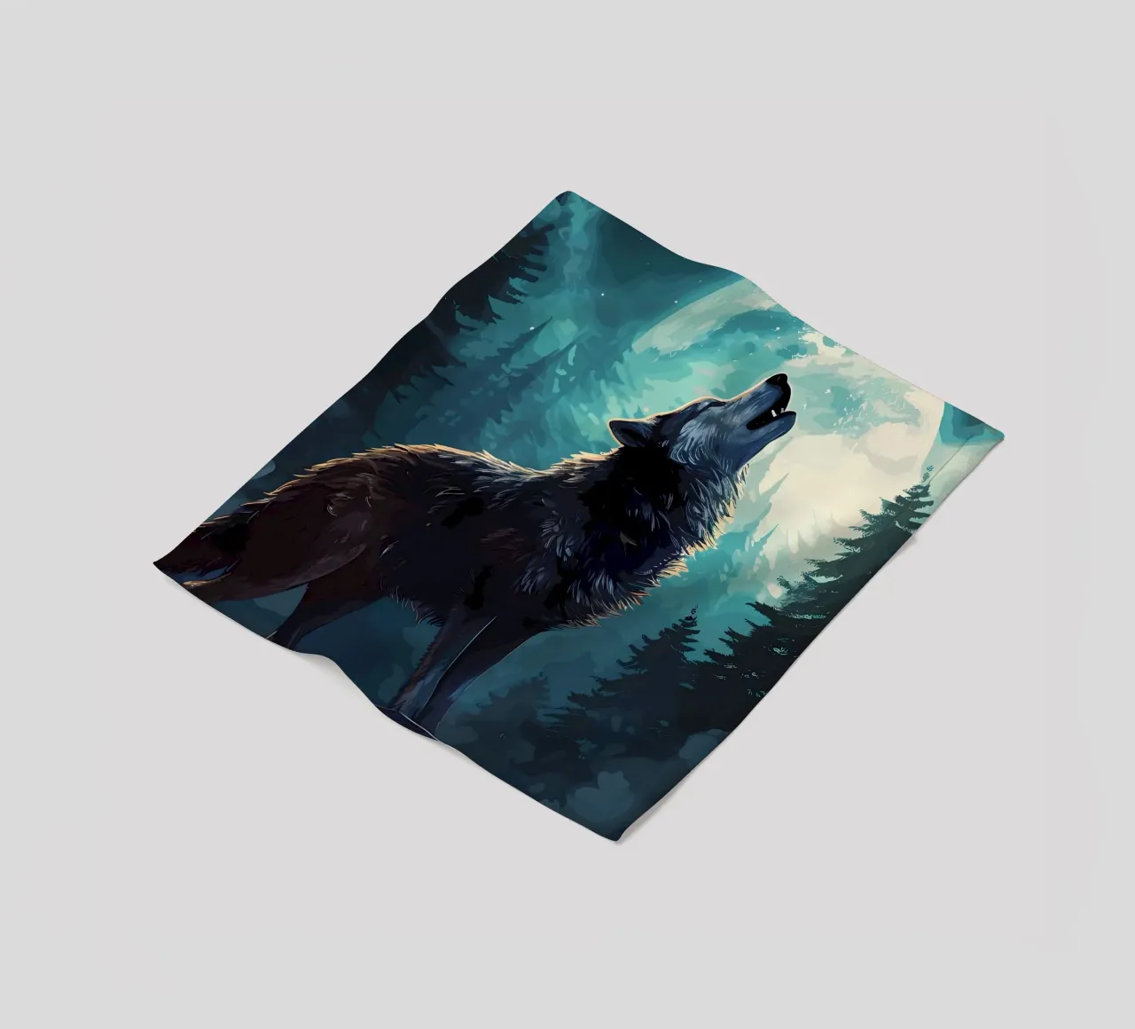 Wolf Animal fleece blanket by Pierre Walton