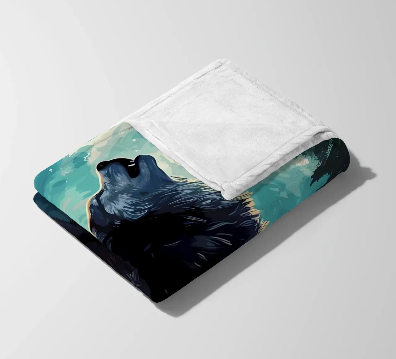 Wolf Animal fleece blanket by Pierre Walton