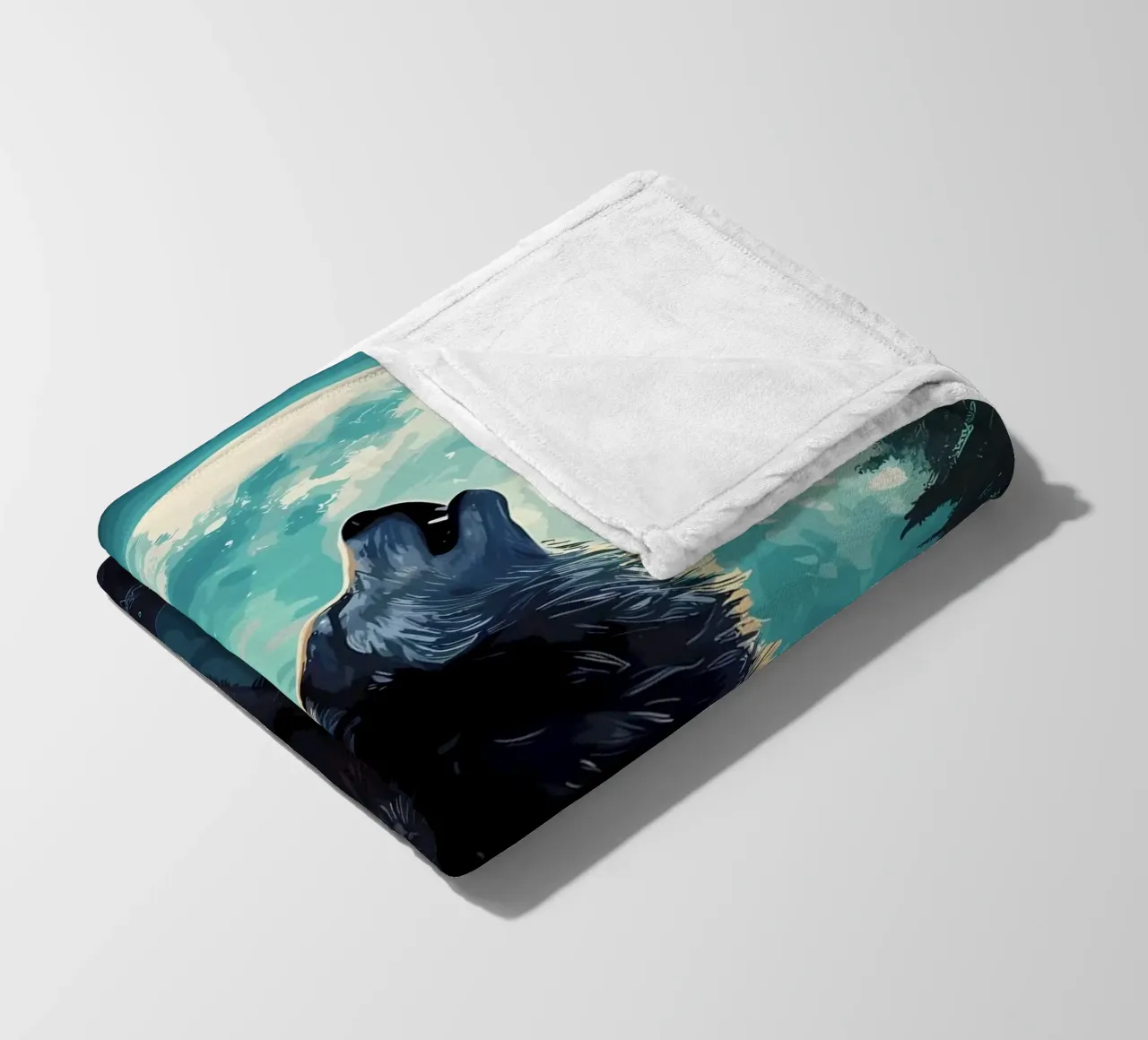 Wolf Animal fleece blanket by Pierre Walton