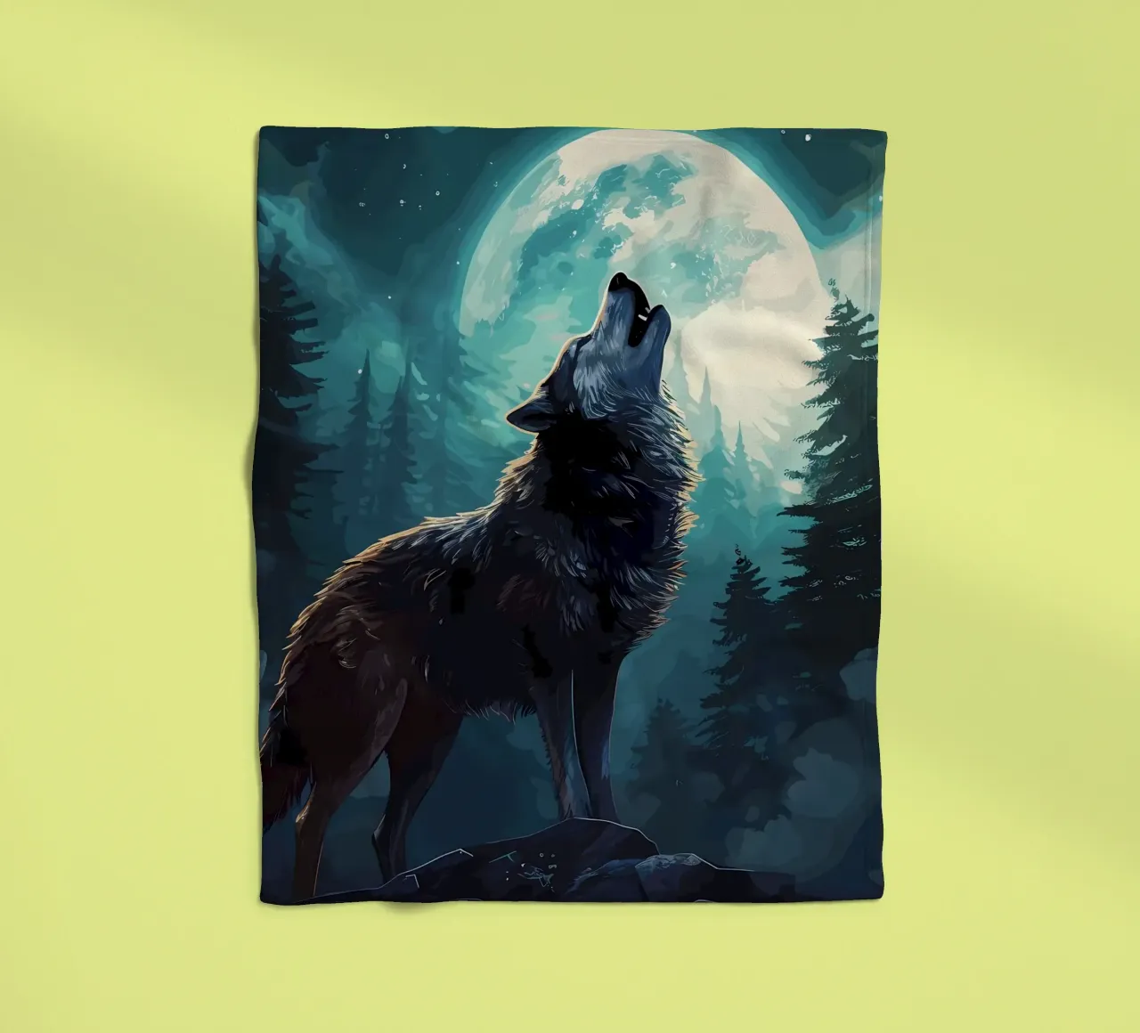 Wolf Animal fleece blanket by Pierre Walton