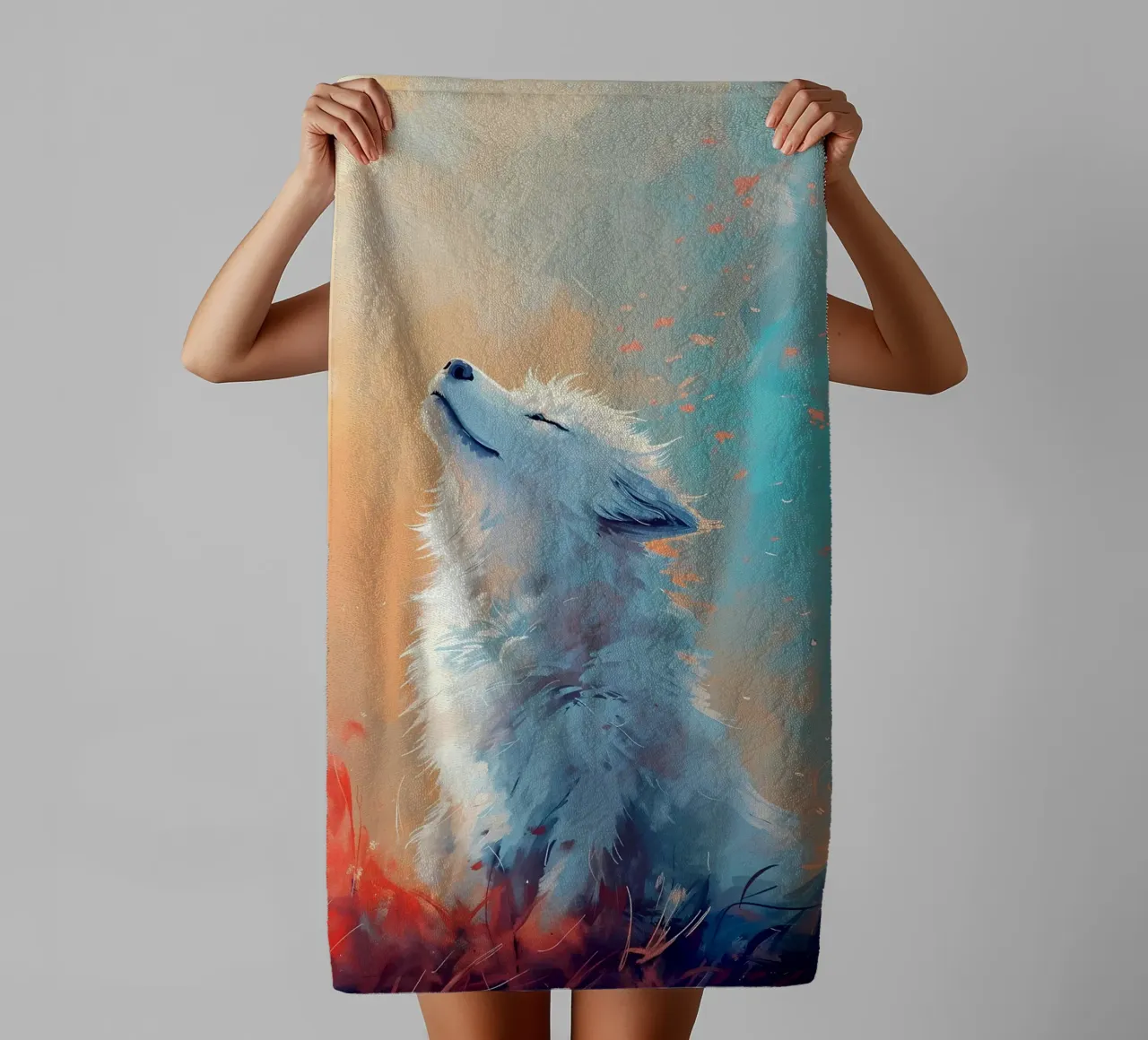 Wolf Animal towel by Pierre Walton