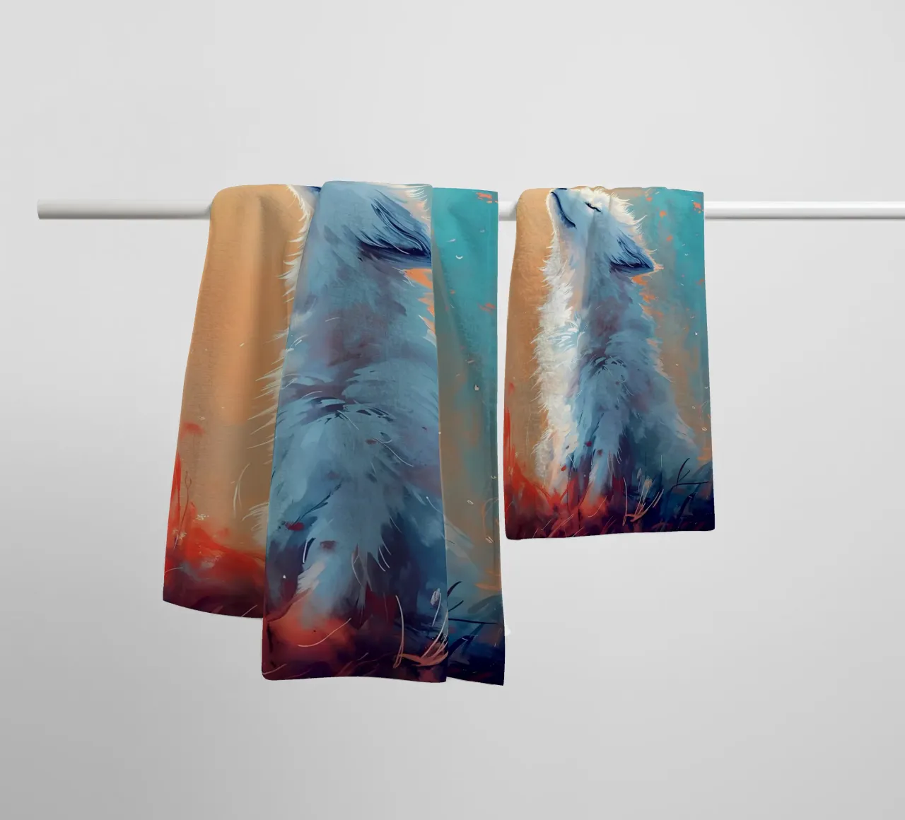 Wolf Animal towel by Pierre Walton