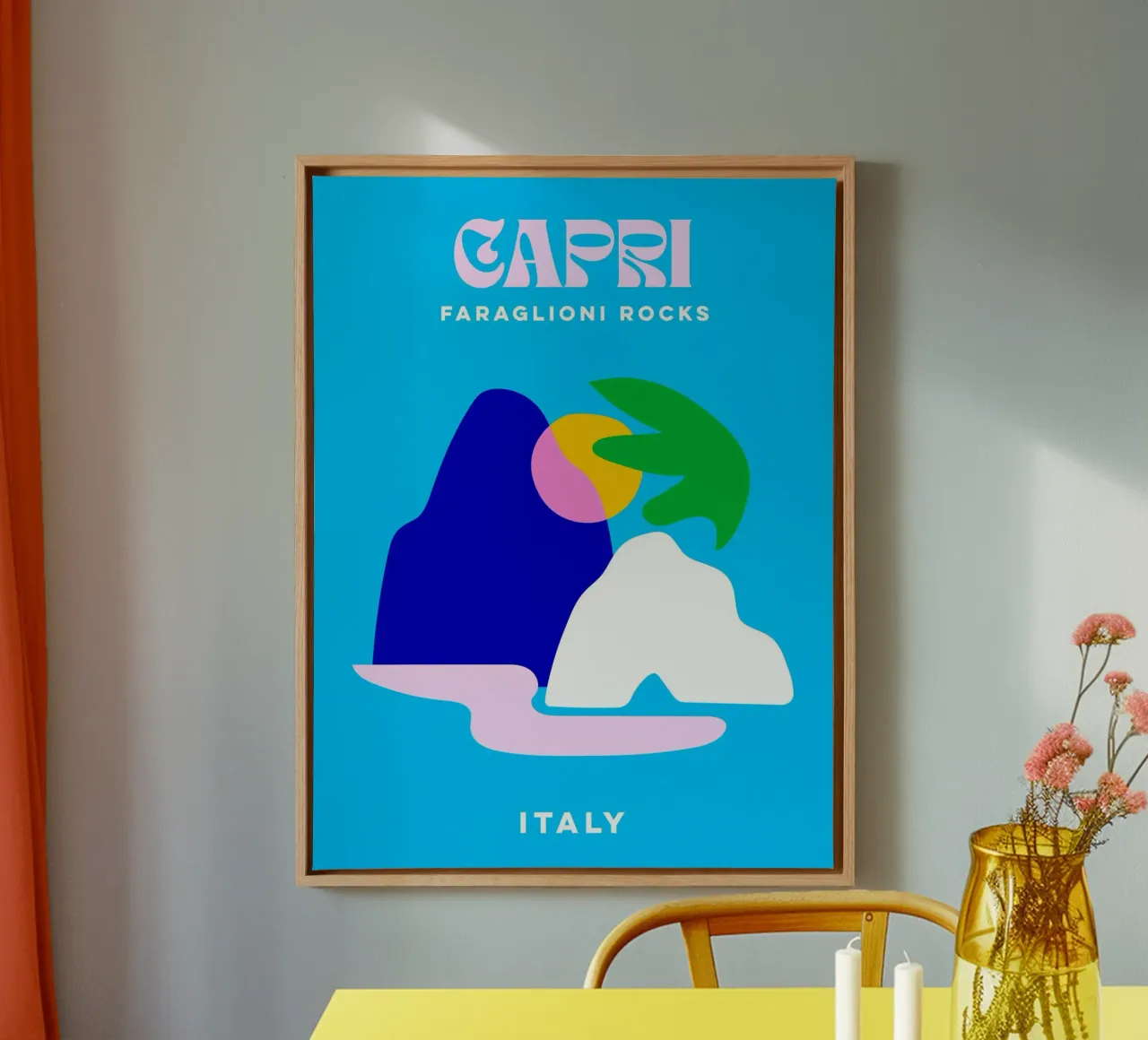 Capri Italië - Gewaagde Ontsnapping canvas met Baklijst van Dominique Vari