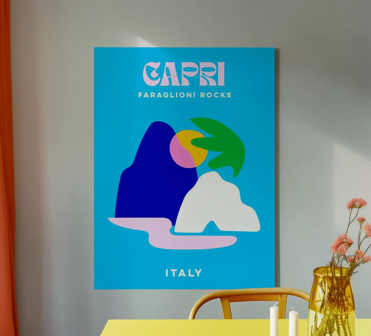 Capri Italië - Gewaagde Ontsnapping canvas met Baklijst van Dominique Vari