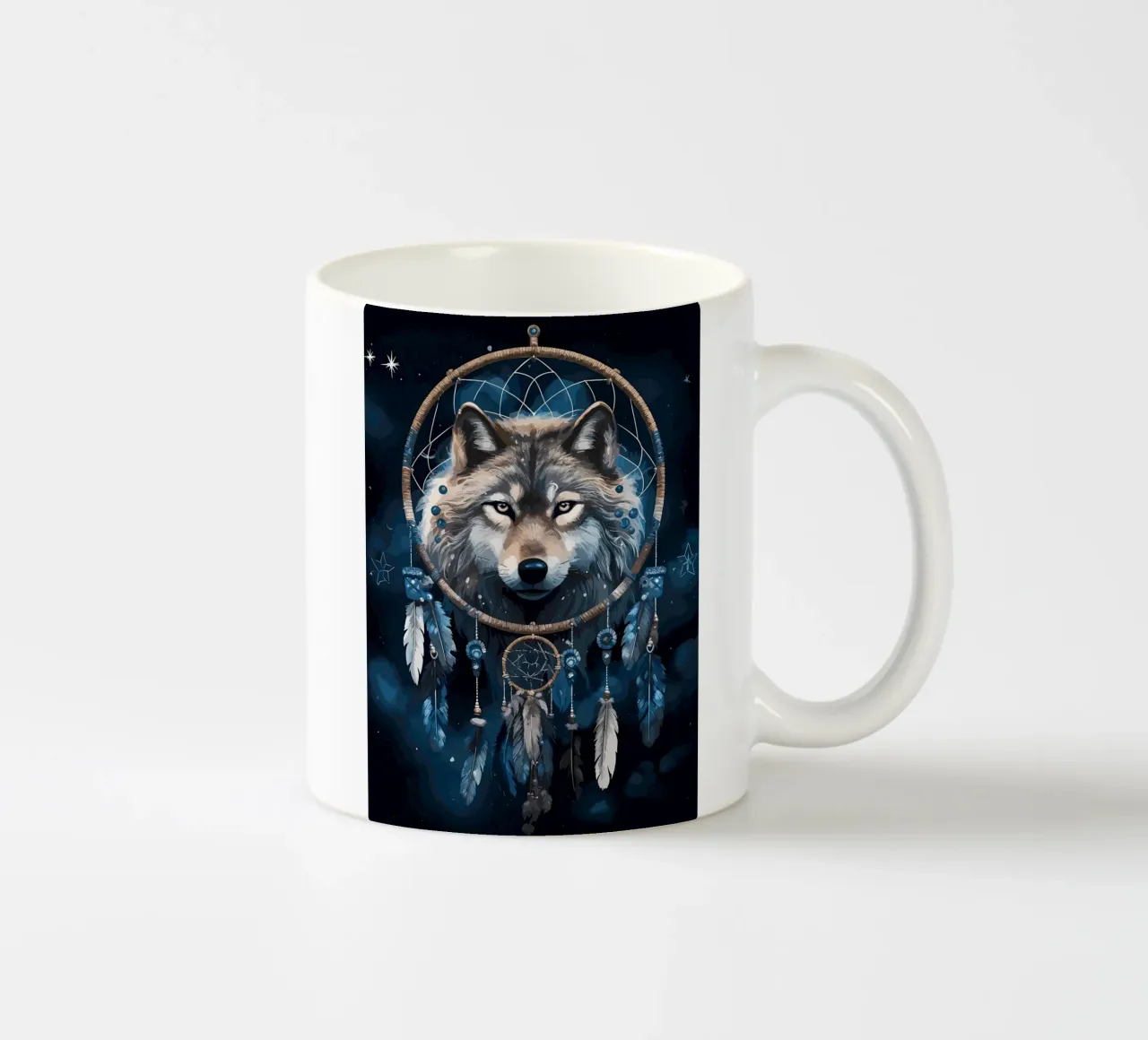 Animale lupo tazza in ceramica da Pierre Walton