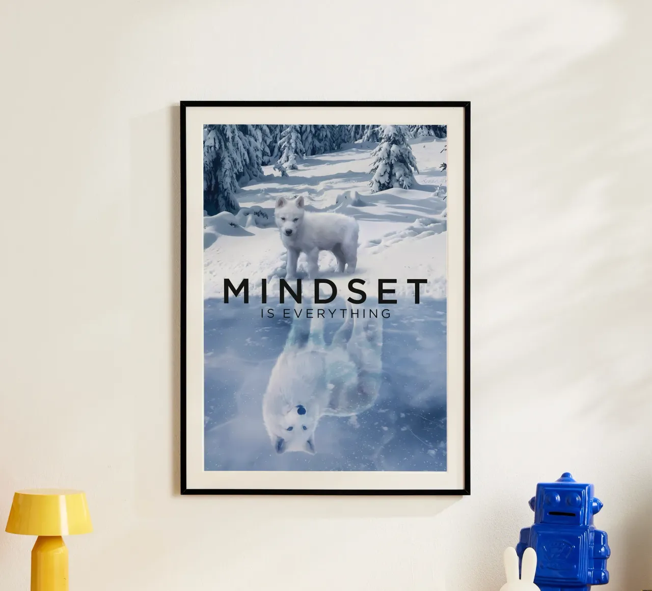 Animale lupo poster con telaio in plastica da Pierre Walton
