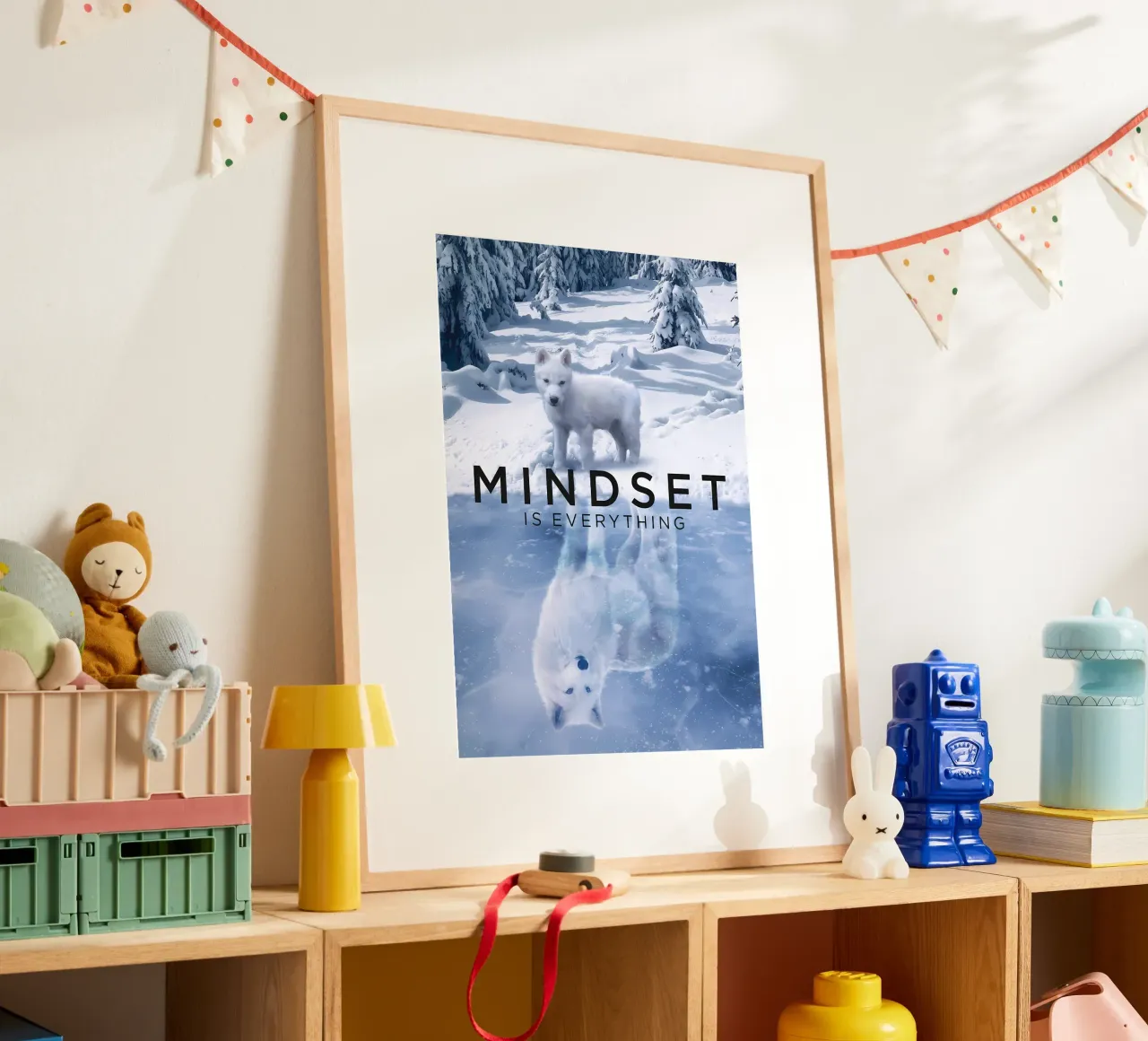 Animale lupo poster con telaio in plastica da Pierre Walton