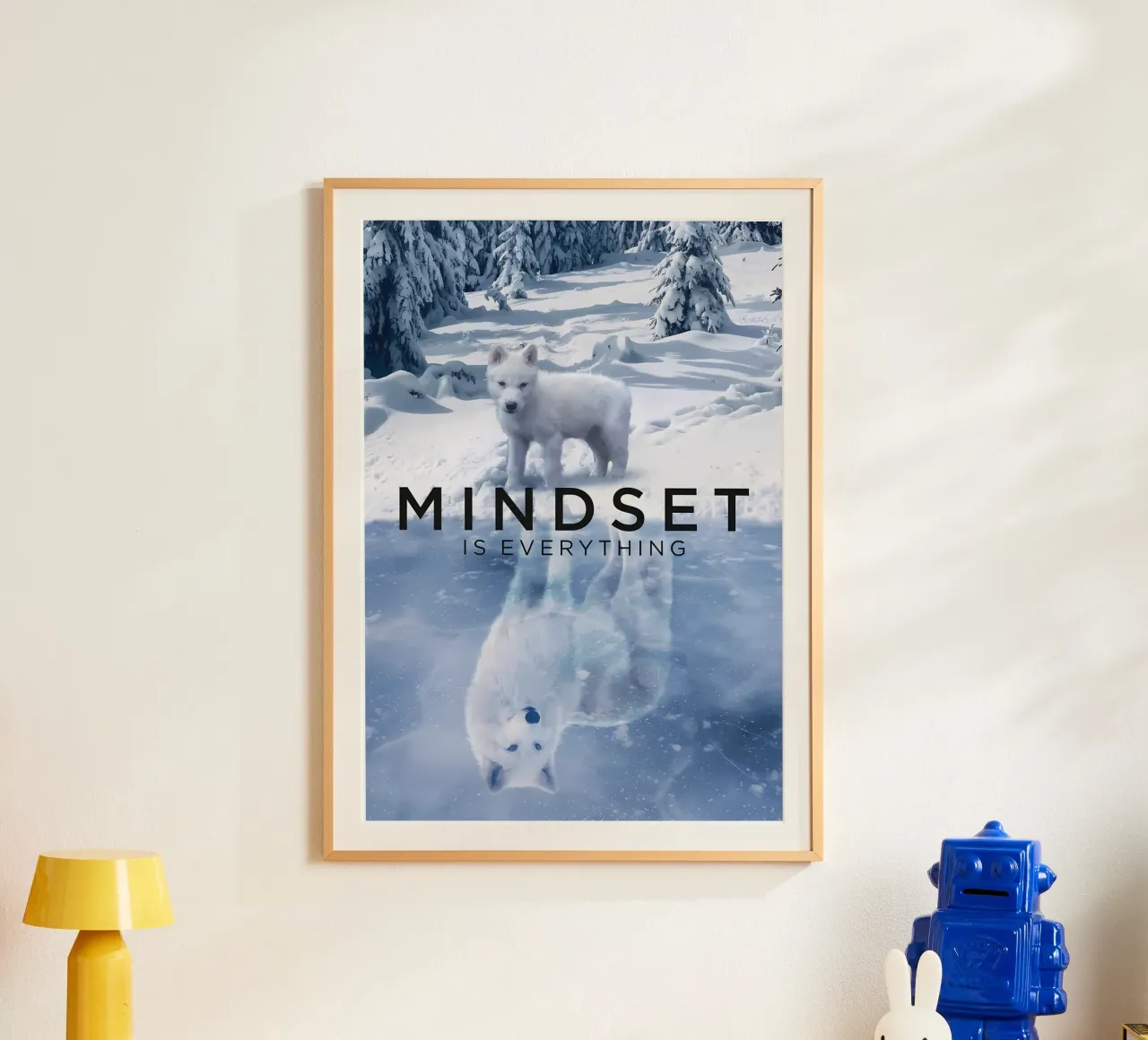 Animale lupo poster con telaio in plastica da Pierre Walton