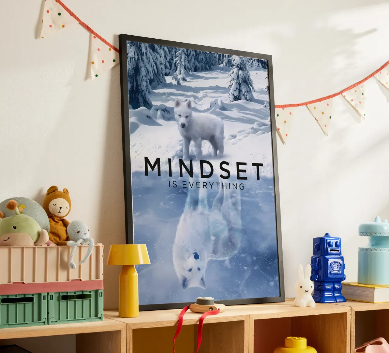 Animale lupo poster con telaio in plastica da Pierre Walton