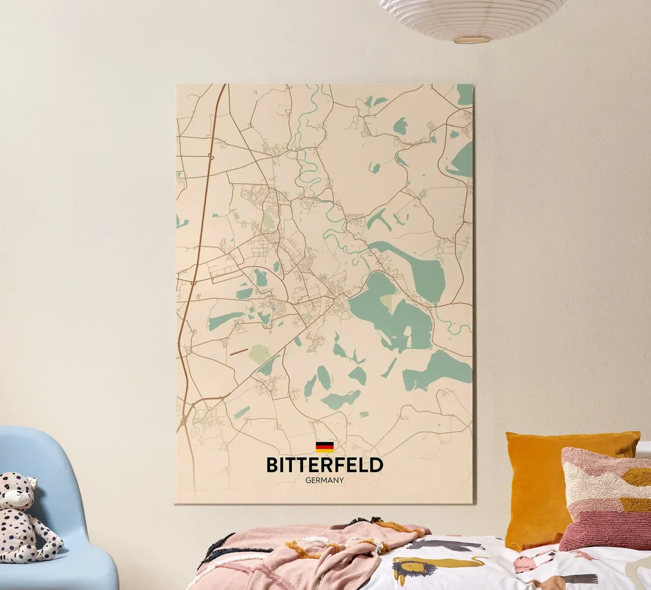 Bitterfeld DE poster con telaio in legno da Christopher Adams