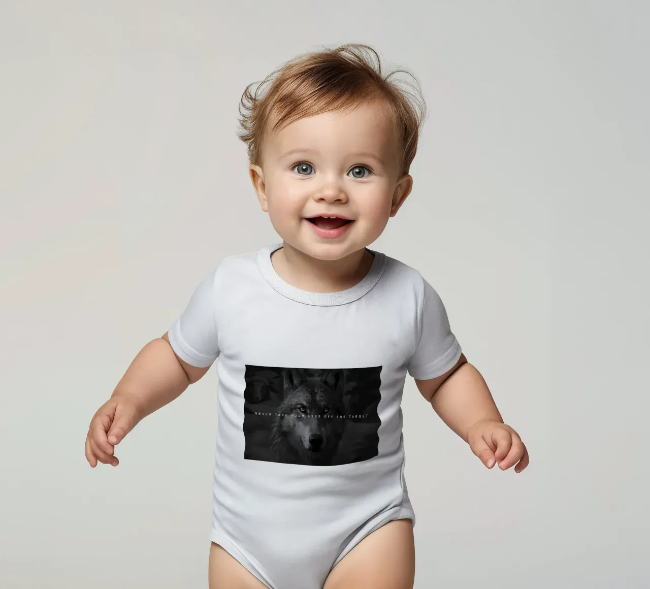 Animale lupo body neonato maniche corte da Pierre Walton