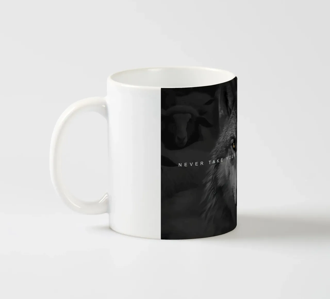 Animale lupo tazza in ceramica da Pierre Walton