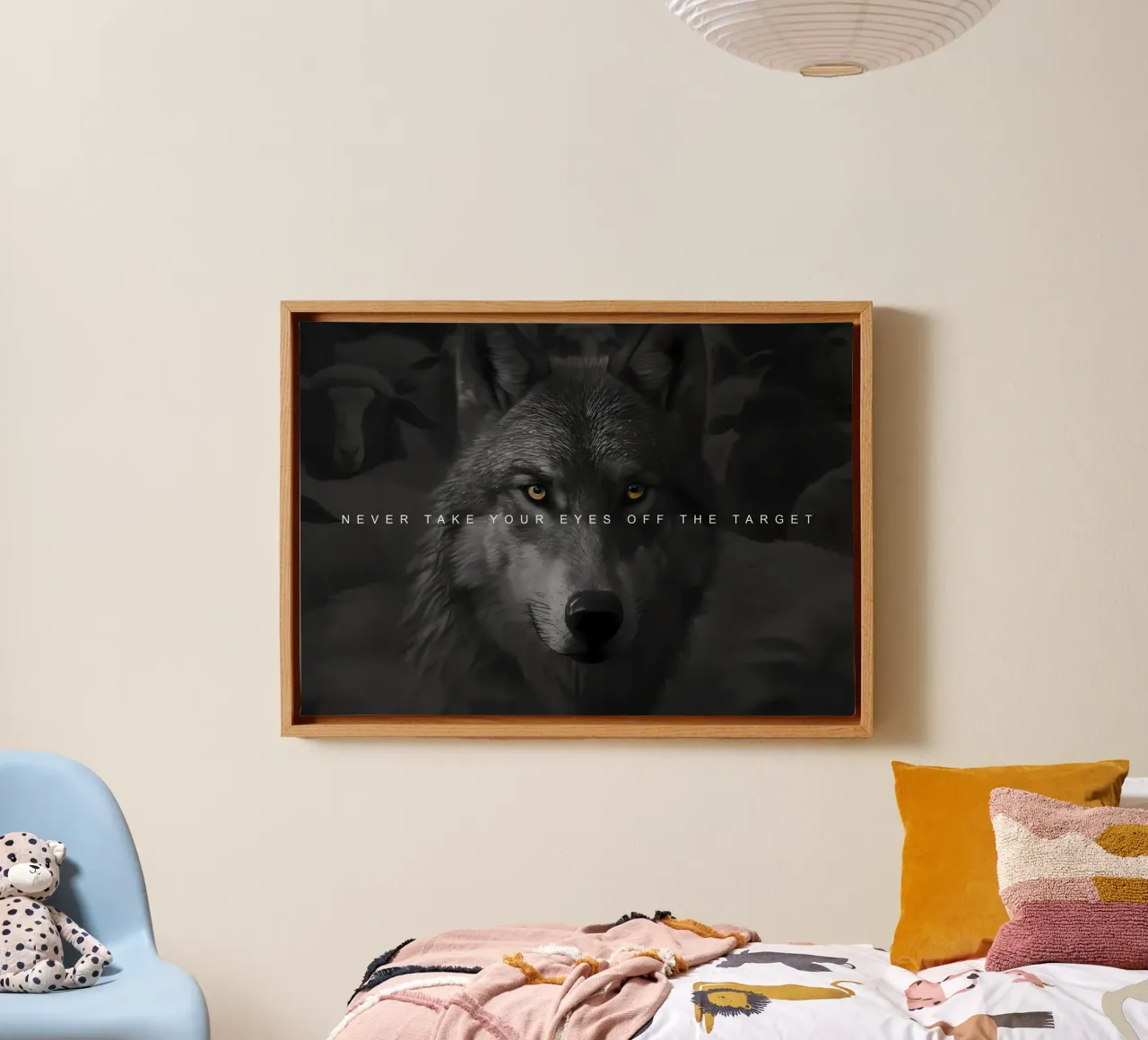 Animale lupo tela con Cornice a cassetta da Pierre Walton
