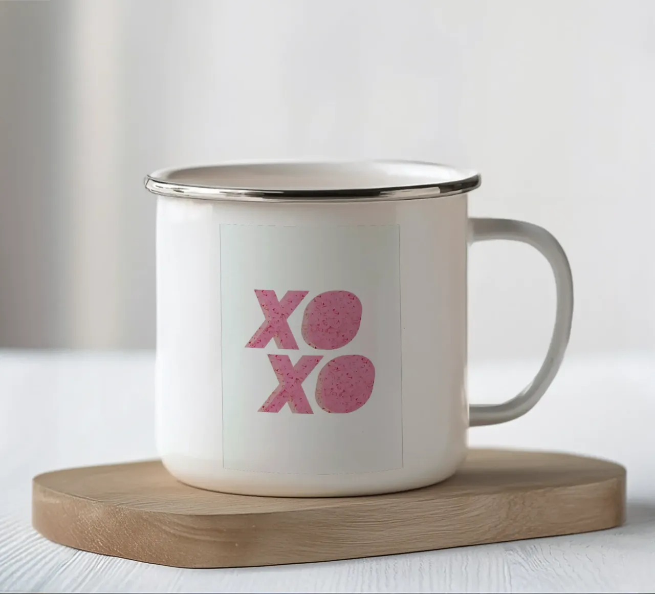 XO Roses tazza in smalto da Leah Flores