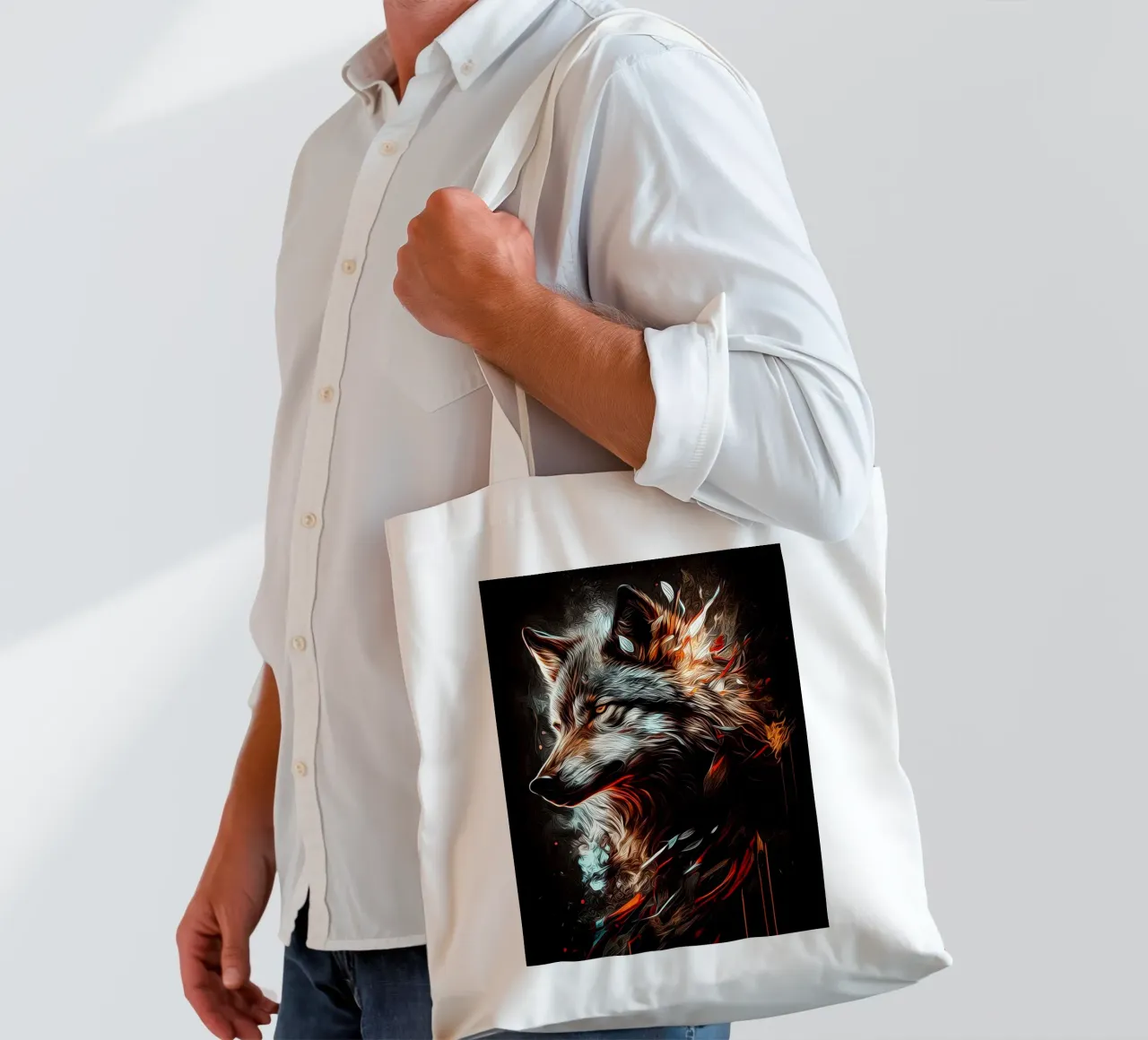 Wolf Animal tote bag by Pierre Walton