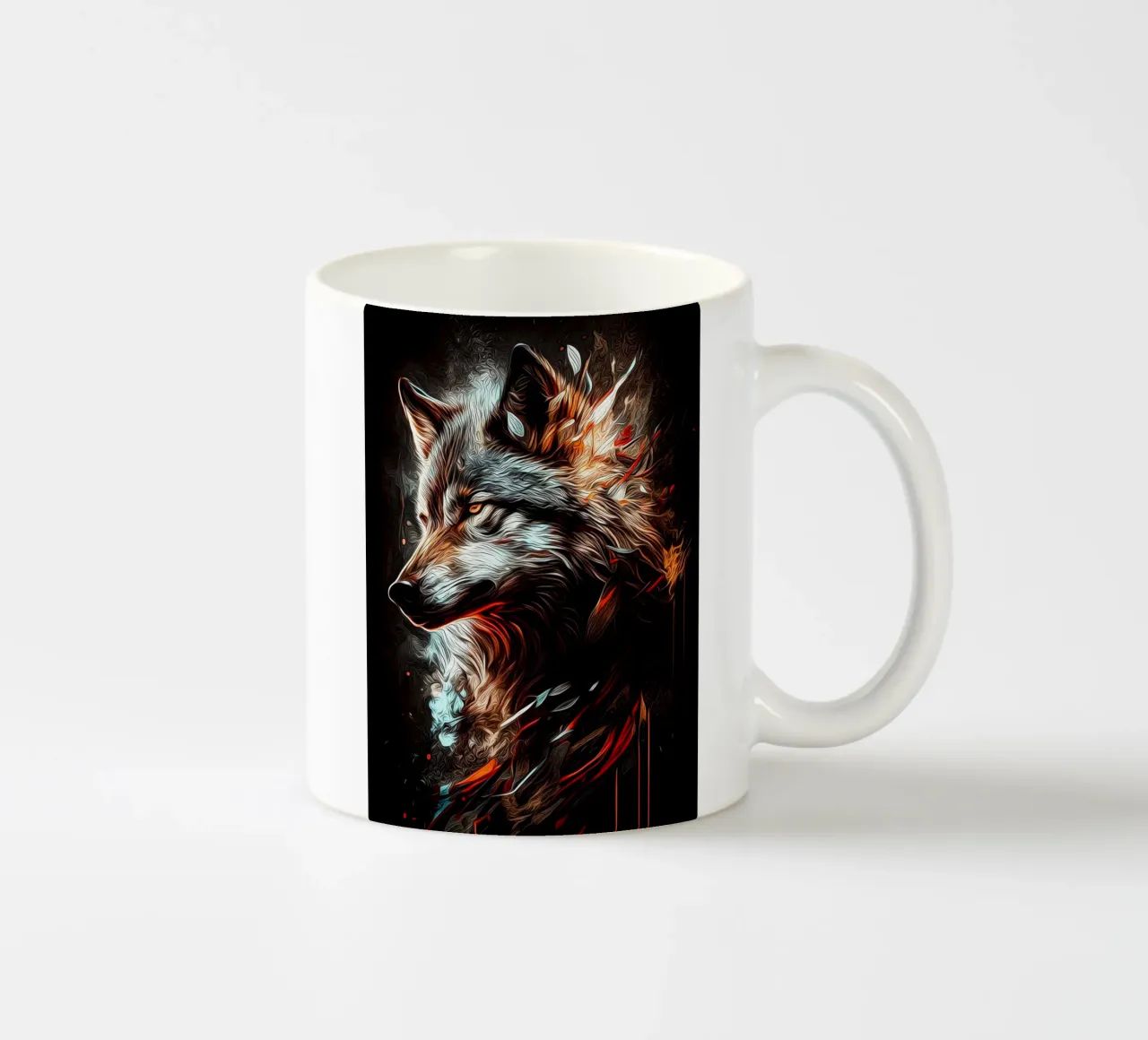 Animale lupo tazza in ceramica da Pierre Walton