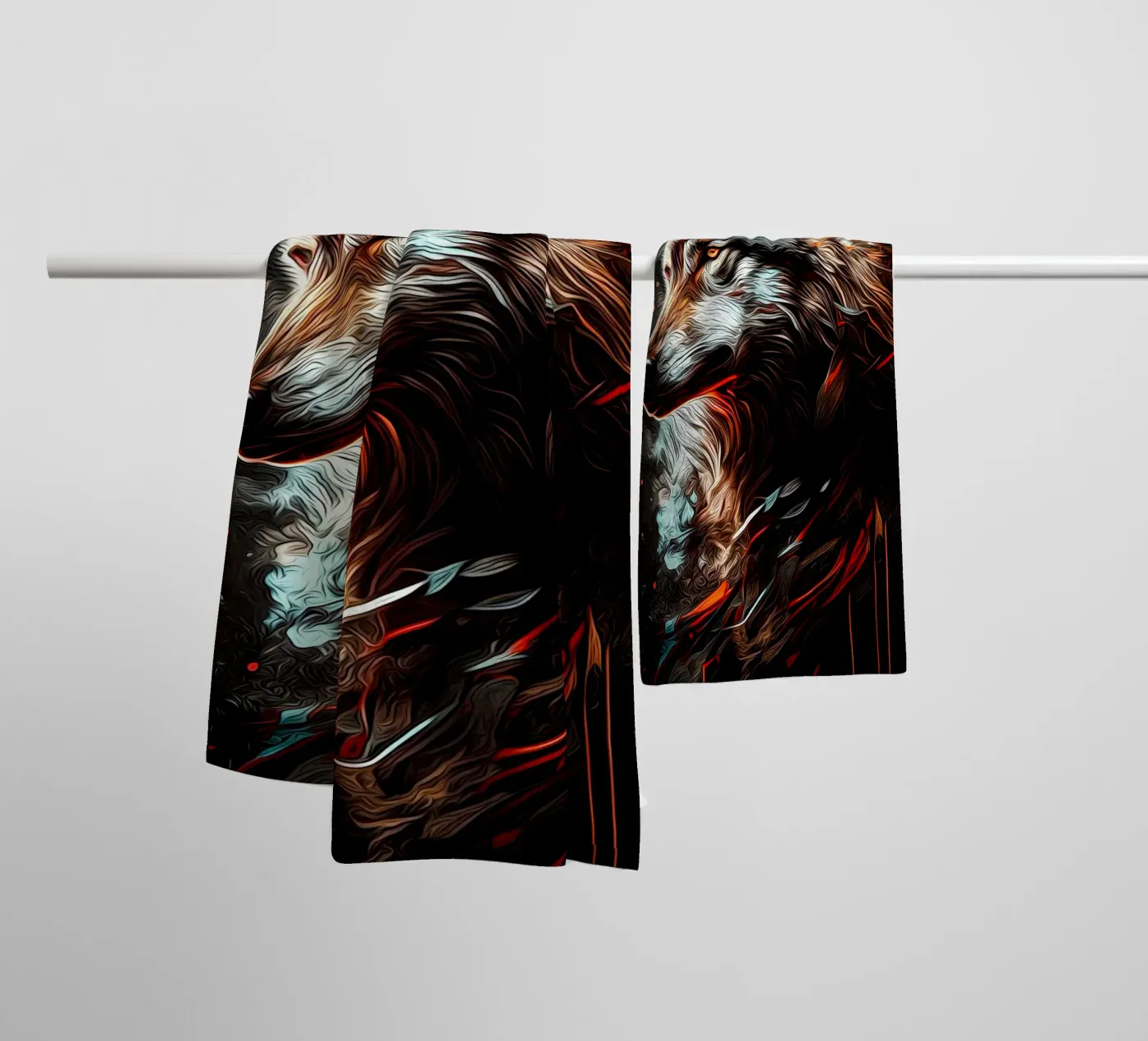 Wolf Dier badhanddoek van Pierre Walton