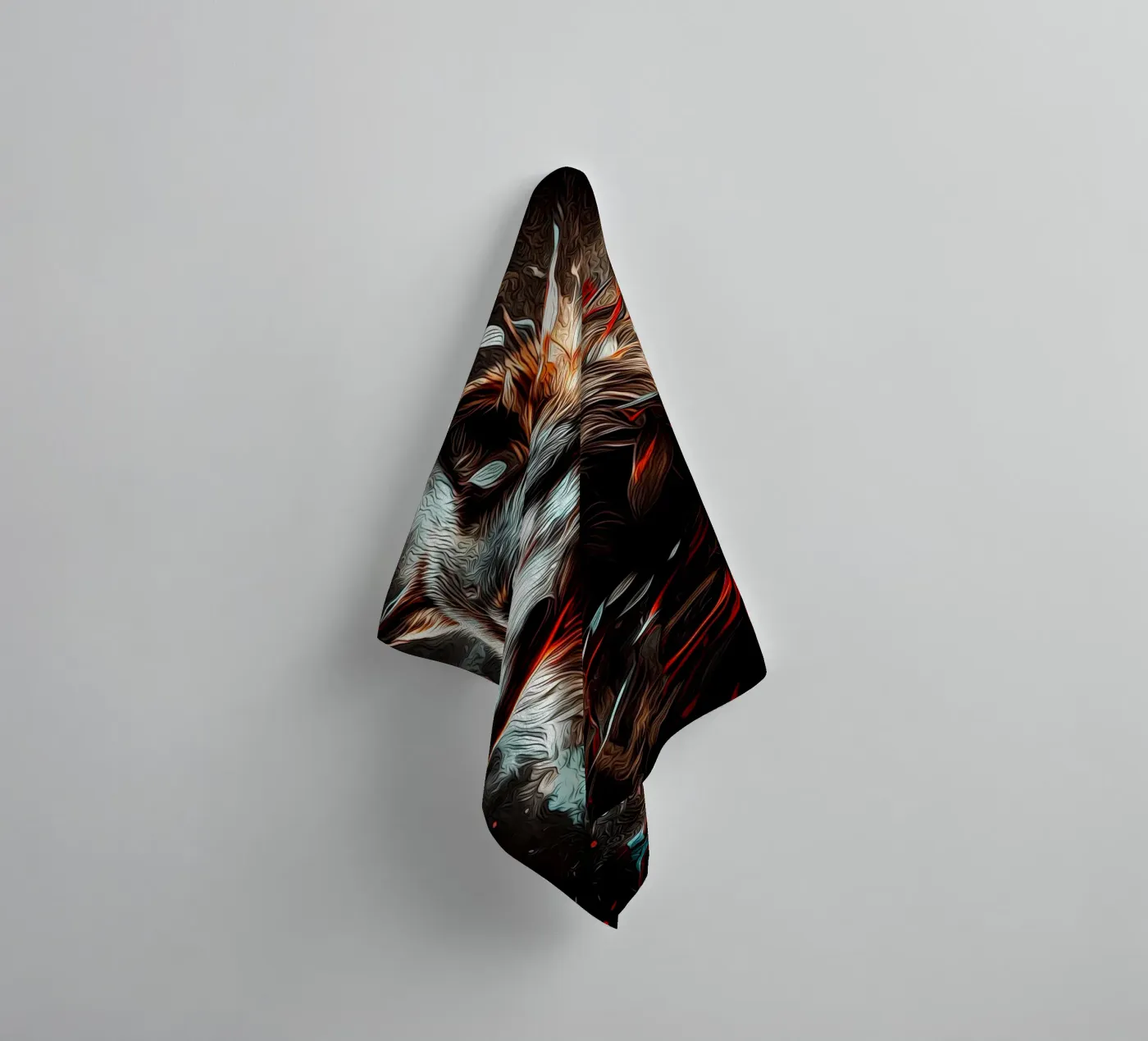 Wolf Dier badhanddoek van Pierre Walton