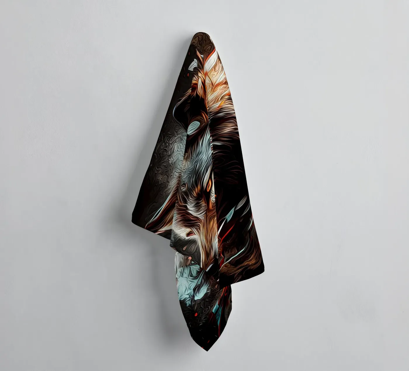 Wolf Dier badhanddoek van Pierre Walton