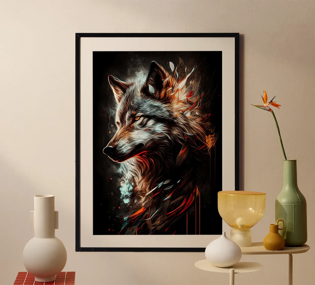Wolf Dier poster van Pierre Walton