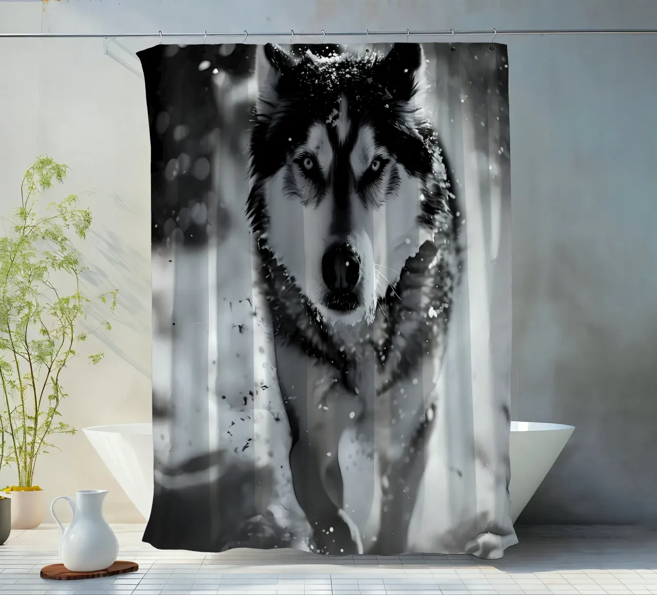 Wolf Animal shower curtain by Pierre Walton