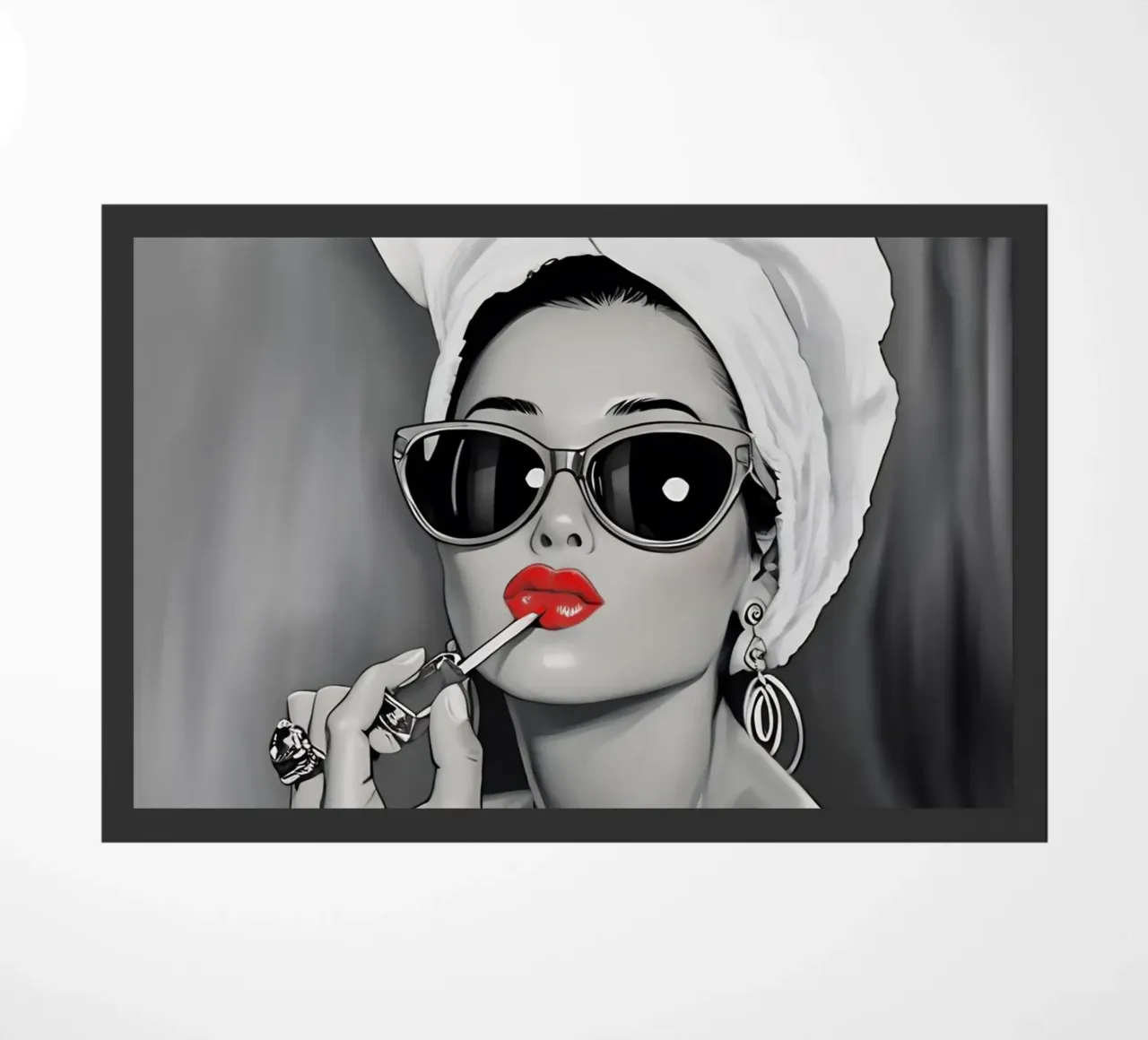 AUDREY HEPBURN CHE SI METTE IL ROSSETTO zerbino da ARTOMATIC