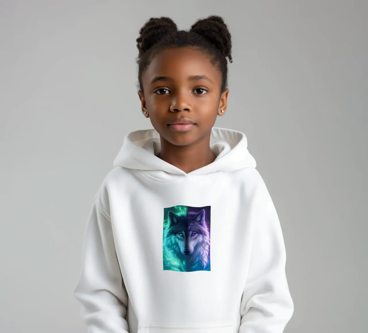 Wolf Animal kids hoodie by Pierre Walton