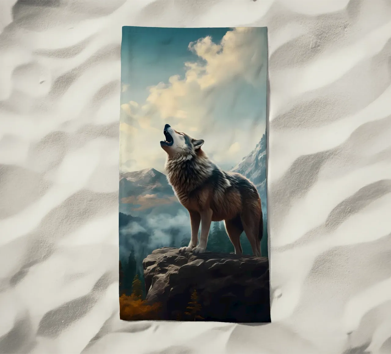 Wolf Dier strandhanddoek van Pierre Walton
