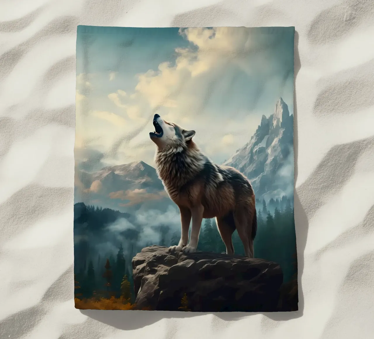 Wolf Dier strandhanddoek van Pierre Walton