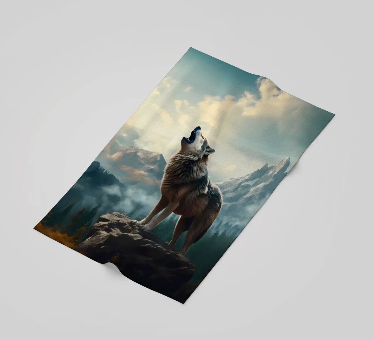 Wolf Dier strandhanddoek van Pierre Walton