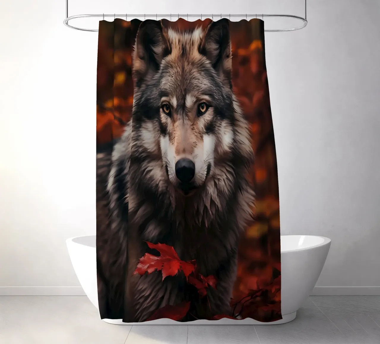 Wolf Animal shower curtain by Pierre Walton