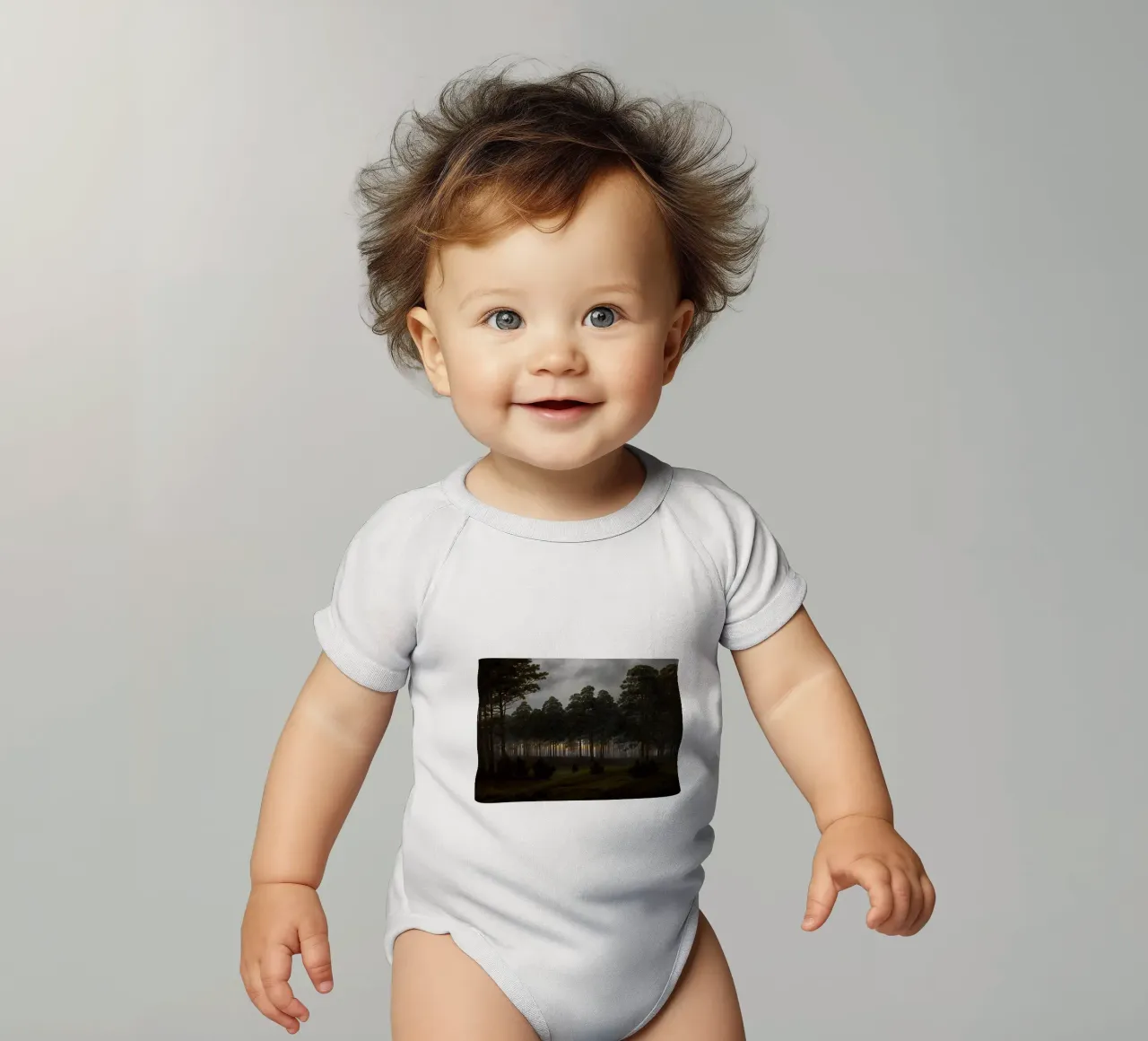 Caspar David Friedrich - The Times of Day - The Evening short-sleeve baby romper by Timeless Artworks