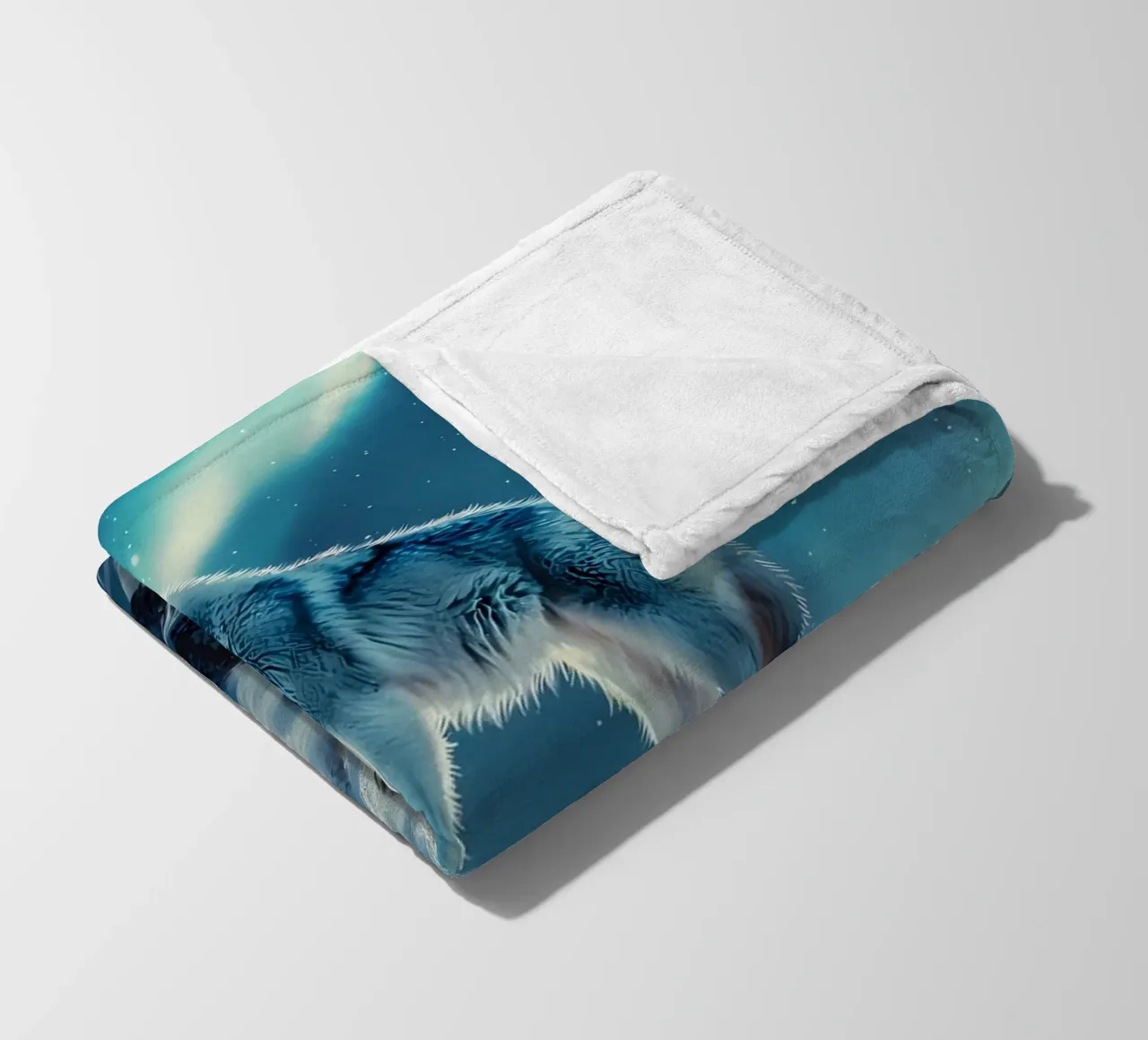 Wolf Animal fleece blanket by Pierre Walton