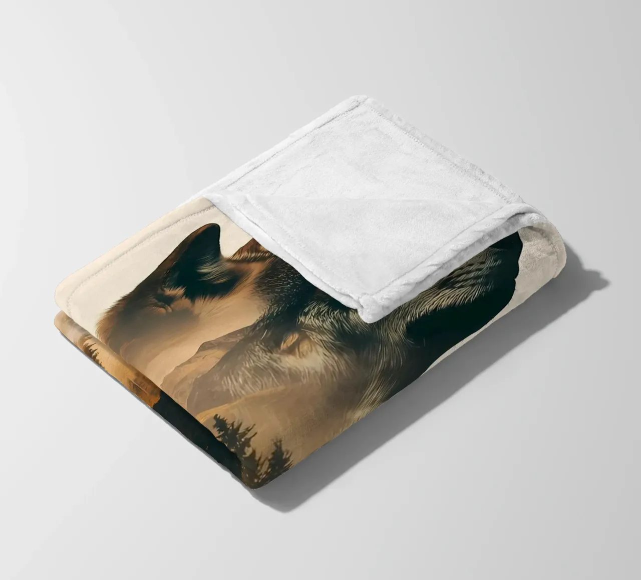 Wolf Animal fleece blanket by Pierre Walton