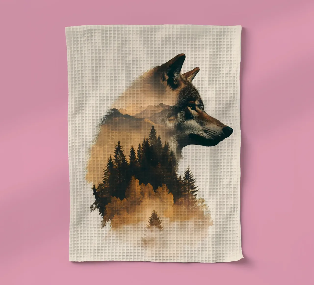Wolf Animal tea towel by Pierre Walton
