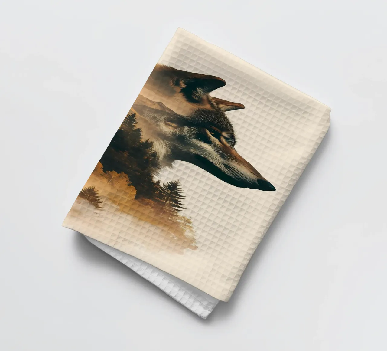 Wolf Animal tea towel by Pierre Walton