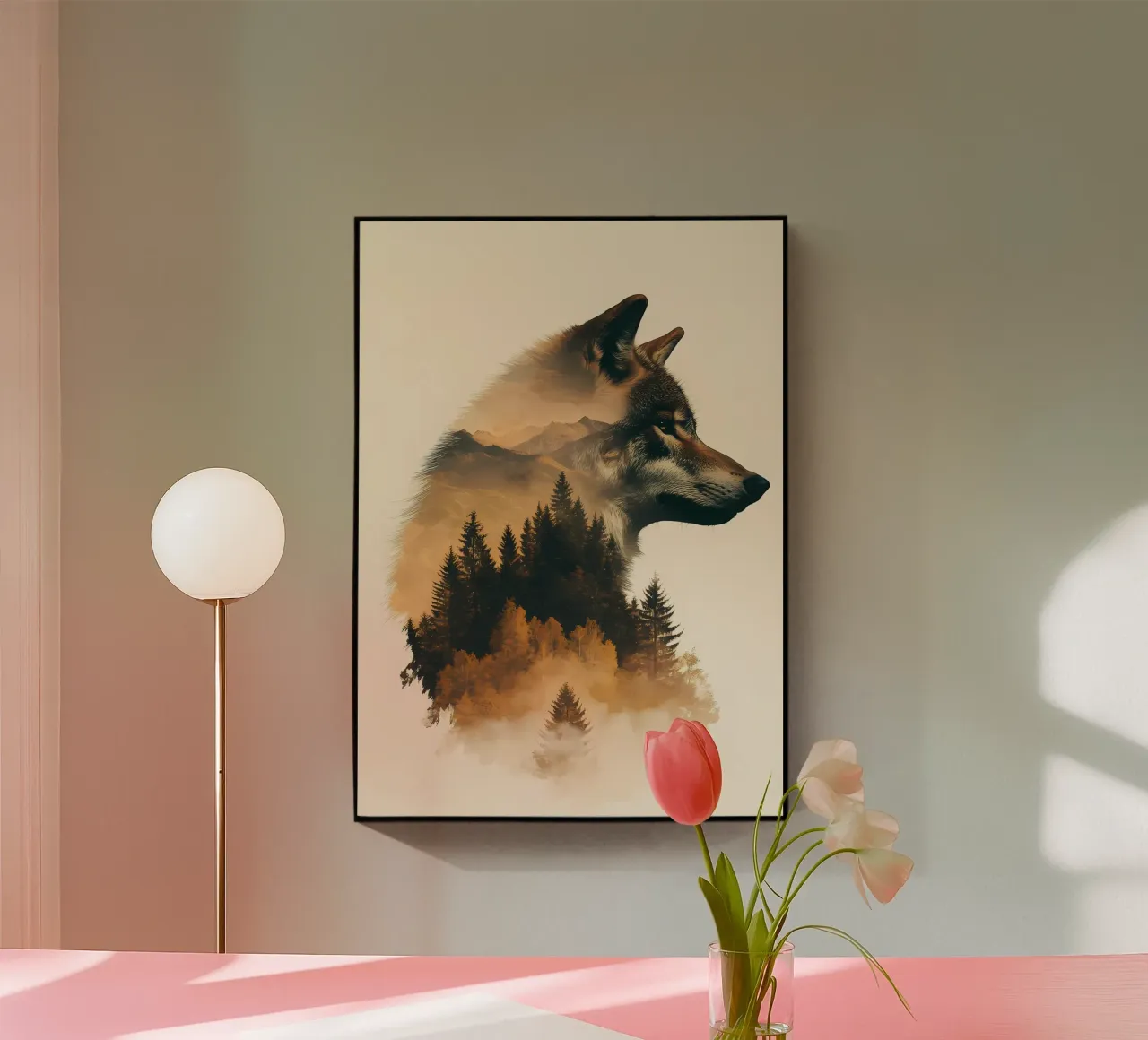 Animale lupo plexiglass da Pierre Walton